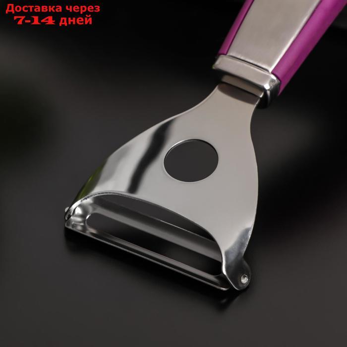 Овощечистка Доляна Blade, 18 см, ручка soft touch, цвет фиолетовый - фото 2 - id-p226951571