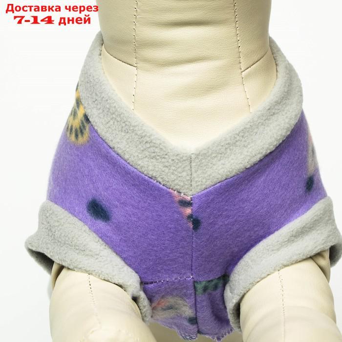 Толстовка с юбочкой "Ежики", размер XXL (ДС 45, ОШ 45, ОГ 55 см), серо-фиолетовая - фото 3 - id-p226978630
