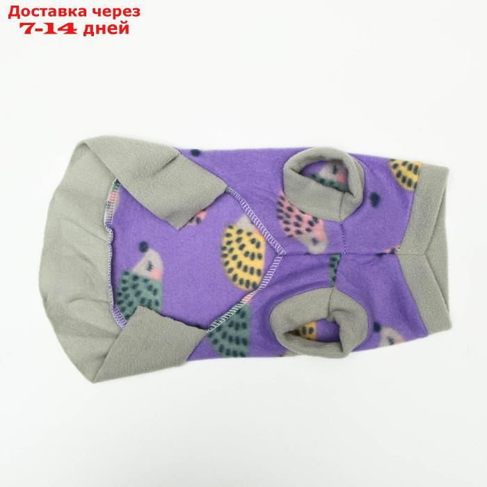 Толстовка с юбочкой "Ежики", размер XXL (ДС 45, ОШ 45, ОГ 55 см), серо-фиолетовая - фото 5 - id-p226978630