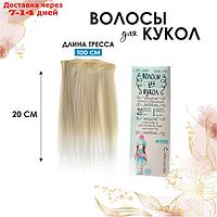 Волосы - тресс для кукол "Прямые" длина волос: 20 см, ширина: 100 см, №LSA005