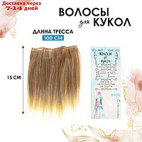 Волосы - тресс для кукол "Прямые" длина волос: 15 см, ширина: 100 см, №LSA051