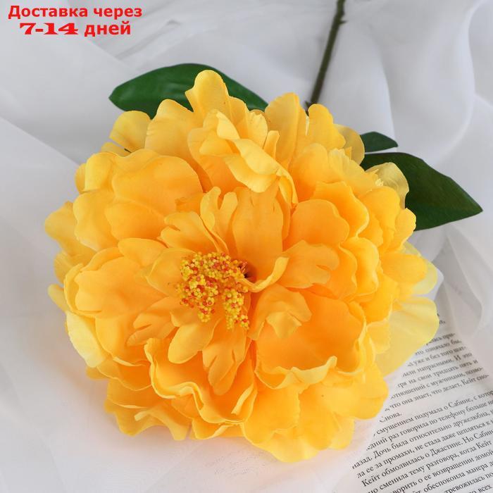 Цветы искусственные "Пион бархатный" 15*55 см, жёлтый - фото 2 - id-p226955880
