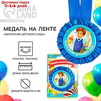 Медаль - розетка "Выпускник детского сада", мальчик, 9,4 х 13,5 см