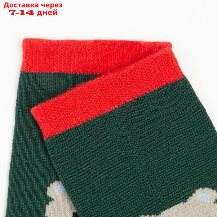 Носки женские "Новогодний мишка", цвет зелёный, размер 23-25 - фото 3 - id-p226960090