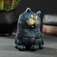 Статуэтка "Кот сидит" серо-голубой, 14х8х10 см