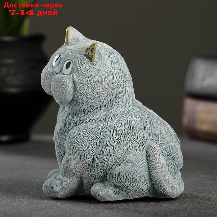 Статуэтка "Кот сидит" серо-голубой, 14х8х10 см - фото 7 - id-p226955912