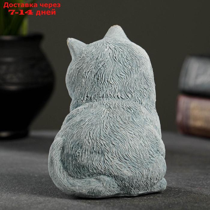 Статуэтка "Кот сидит" серо-голубой, 14х8х10 см - фото 8 - id-p226955912