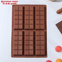 Форма для шоколада "Плитка. Мелкие дольки", 26×17×1 см, 6 ячеек, цвет МИКС