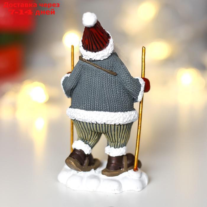 Сувенир полистоун "Дед Мороз с длинной бородой, на лыжах" 10,5х5,5х4 см - фото 4 - id-p226958756