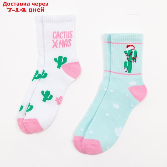 Набор женских носков "Кактусы" р. 36-40 (23-25 см), 2 пары - фото 6 - id-p226967971