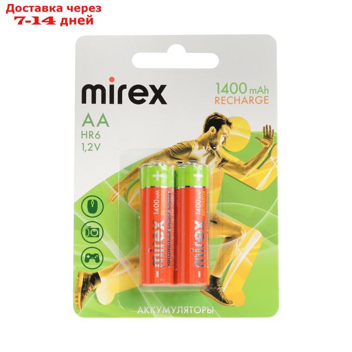 Аккумулятор Mirex, Ni-Mh, AA, HR6-2BL, 1.2В, 1400 мАч, блистер, 2 шт. - фото 3 - id-p226984251