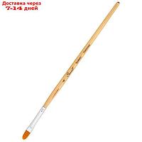 Кисть Синтетика Овальная ЗХК Сонет № 4 (6.5мм), короткая ручка с покрытием лака