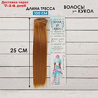 Волосы - тресс для кукол "Прямые" длина волос: 25 см, ширина:100 см, цвет № 27В