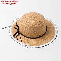 Шляпа для девочки MINAKU "Куколка", размер 50, цвет бежевый