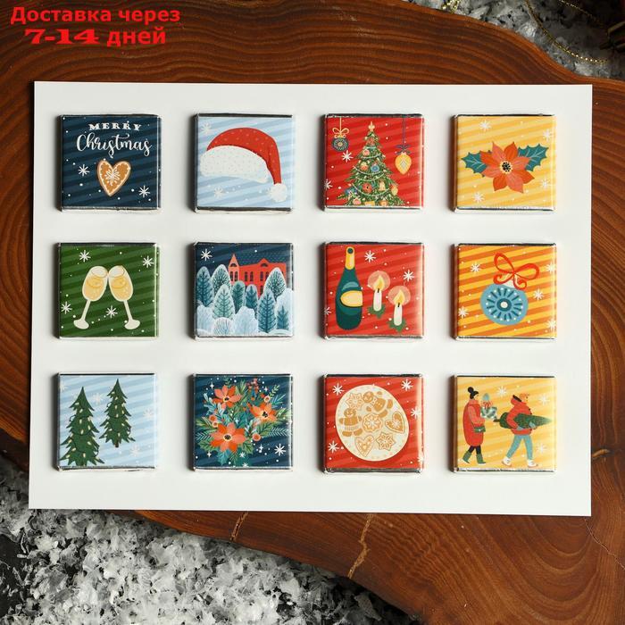 Адвент календарь с шоколадом " Поздравление Деда мороза", 12х5 г - фото 5 - id-p226964747
