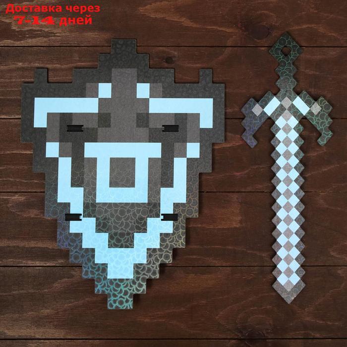 Набор деревянных сувениров "Алмазное оружие" щит, меч - фото 1 - id-p226954202