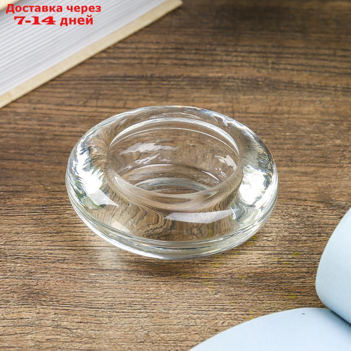 Подсвечник стекло на 1 свечу "Круг" прозрачный 2,5х6,5х6,5 см - фото 1 - id-p226969760