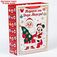 Пакет ламинат вертикальный "Подарок от Деда Мороза", Микки Маус и друзья, 31х40х11,5