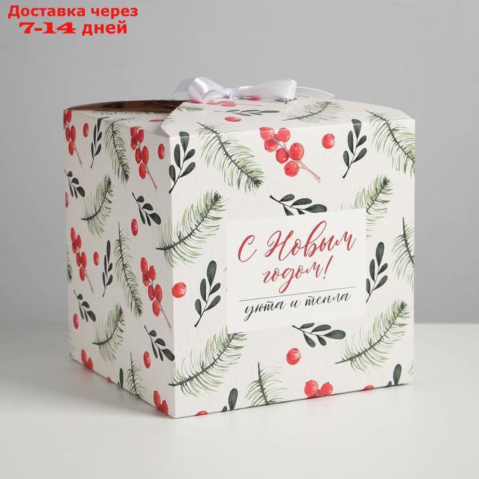 Коробка складная "Новогодняя", 18 × 18 × 18 см - фото 1 - id-p226956153