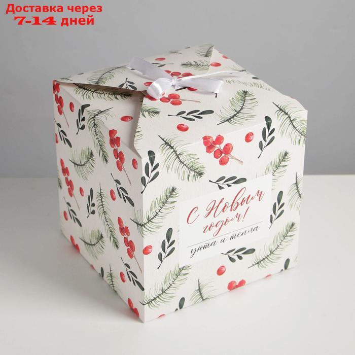 Коробка складная "Новогодняя", 18 × 18 × 18 см - фото 2 - id-p226956153