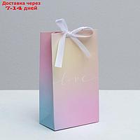 Пакет подарочный с лентой Love, 13 × 23 × 7 см