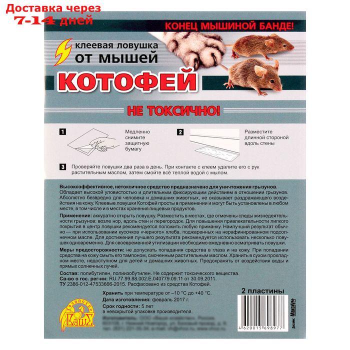 Клеевая ловушка от мышей Котофей, ловушки-пластины 2 шт - фото 2 - id-p226959259