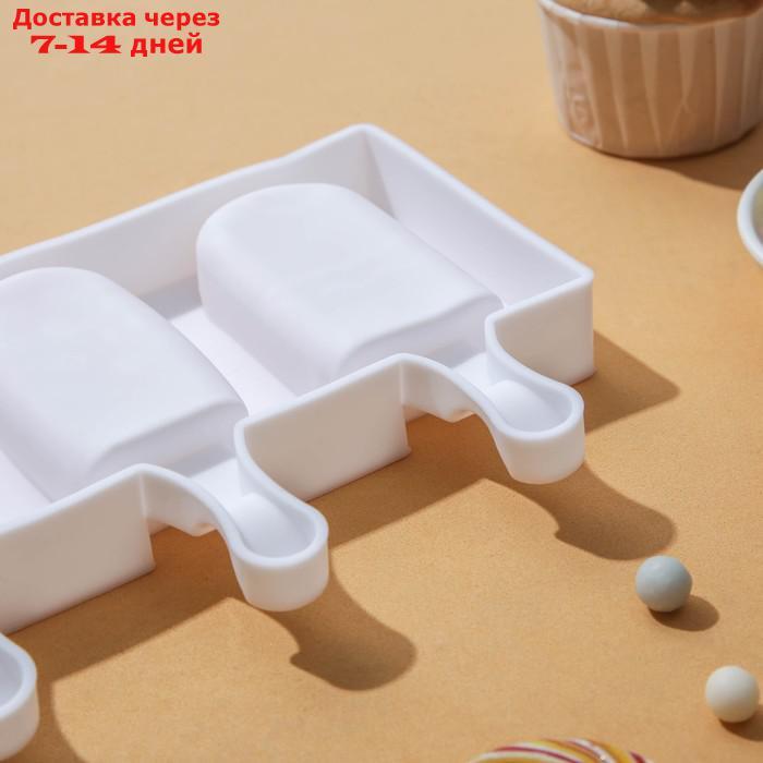 Форма для мороженого "Эскимо со сладостями", 3 ячейки (7×4,2 см), 19,5×17,7 см, цвет МИКС - фото 3 - id-p226971625