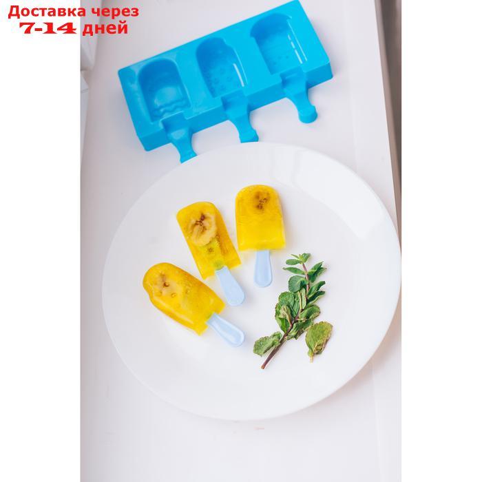 Форма для мороженого "Эскимо со сладостями", 3 ячейки (7×4,2 см), 19,5×17,7 см, цвет МИКС - фото 7 - id-p226971625