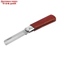 Нож универсальный складной TUNDRA, деревянная рукоятка, прямое лезвие, нержавеющая сталь