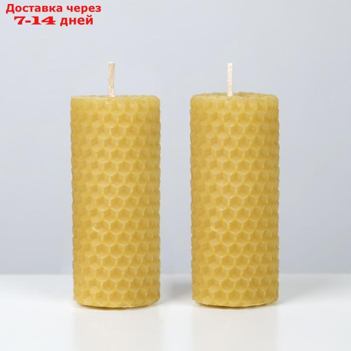 Набор свечей из вощины, медовый, "Новый год 2022", 8 см, 2 шт - фото 3 - id-p226962007