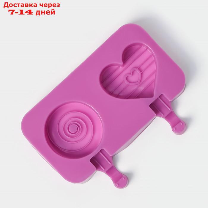 Форма для мороженого "Позитив", 2 ячейки, 19,5×11×2,5 см, с крышкой и палочками, 50 шт, цвет МИКС - фото 7 - id-p226977503