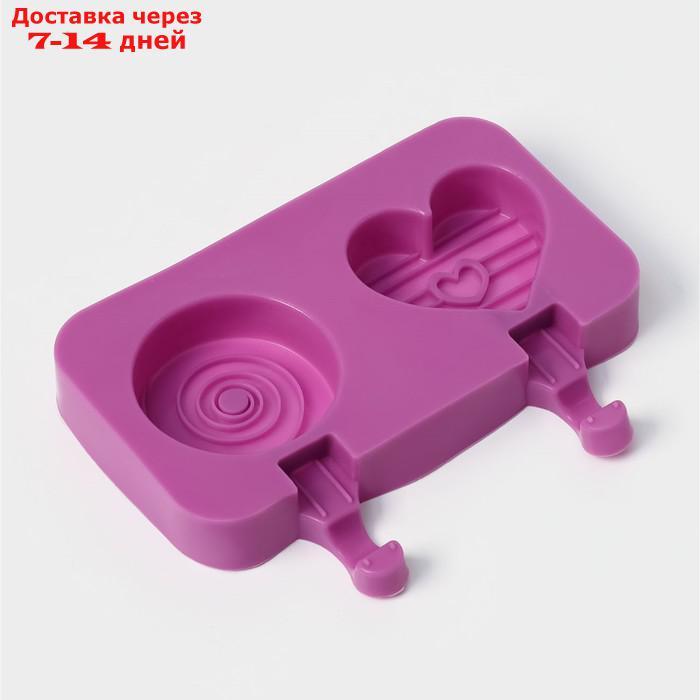 Форма для мороженого "Позитив", 2 ячейки, 19,5×11×2,5 см, с крышкой и палочками, 50 шт, цвет МИКС - фото 8 - id-p226977503