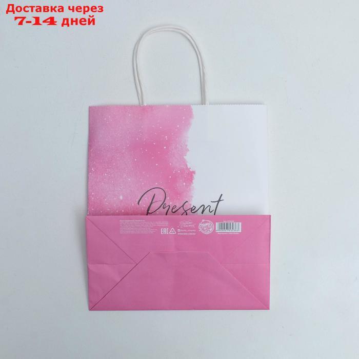 Пакет подарочный крафтовый Present for you, 22 × 25 × 12 см - фото 4 - id-p226959307