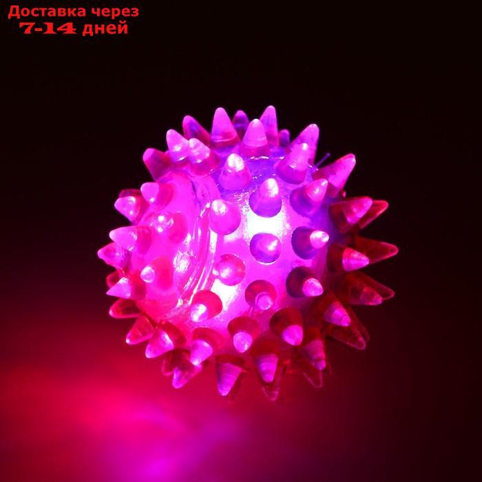 Мяч светящийся для животных малый, TPR, 4,5 см, розовый - фото 2 - id-p226968283