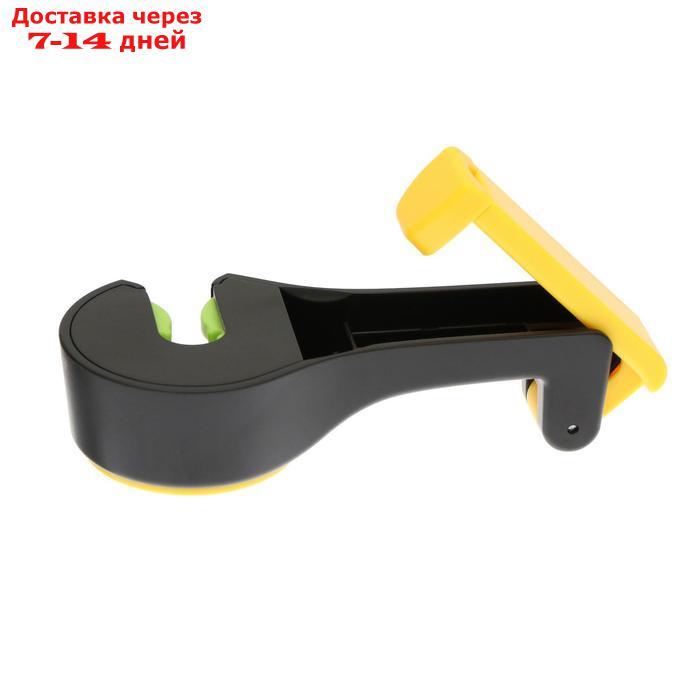 Вешалка-крючок на подголовник с держателем телефона, желто-черный - фото 5 - id-p226959340