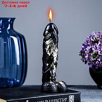 Фигурная свеча "Фаворит" черная с поталью 16см