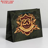 Пакет ламинированный горизонтальный "С 23 февраля", MS 23 × 18 × 8 см