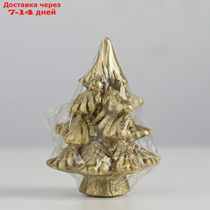 Свеча новогодняя "Ёлочка на пеньке", 7 см, золотая - фото 3 - id-p226968372