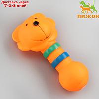 Игрушка пищащая "Зоопарк" для собак, 14 см, оранжевый лев