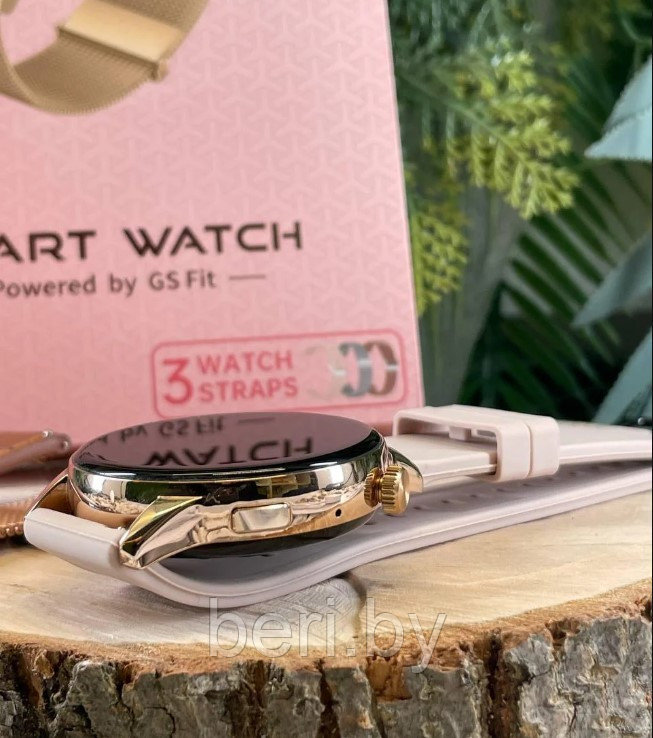 Умные часы женские круглые Smart watch G3 PRO MAX, с тремя ремешками в комплекте - фото 4 - id-p227164673