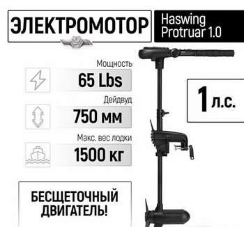 Электромотор лодочный Haswing Protruar 1.0 12V 65 lbs (75 см.)