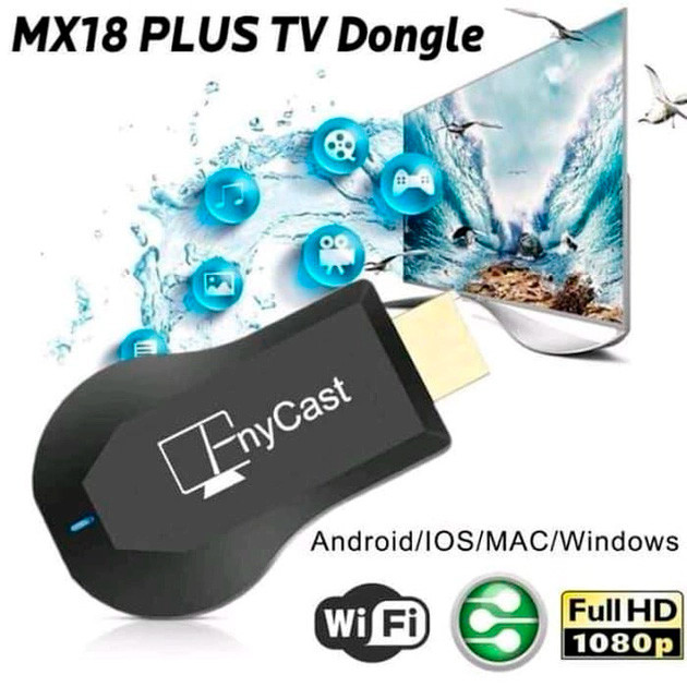 Адаптер - донгл - HDMI WiFi-приемник Anycast M18 Plus PRO для подключения смартфона к телевизору, FullHD, - фото 2 - id-p225060152