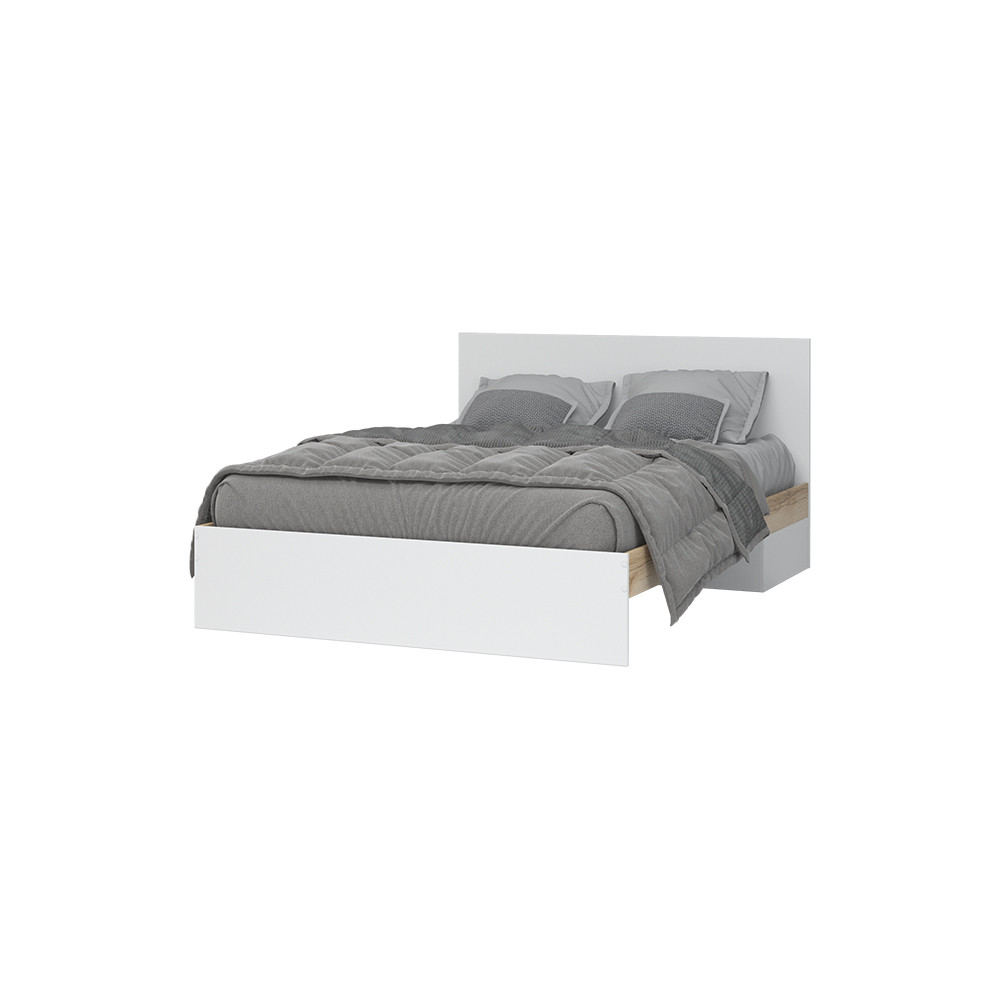 Кровать Юкки КР 1400 - Белый шагрень/Дуб делано (Стендмебель)
