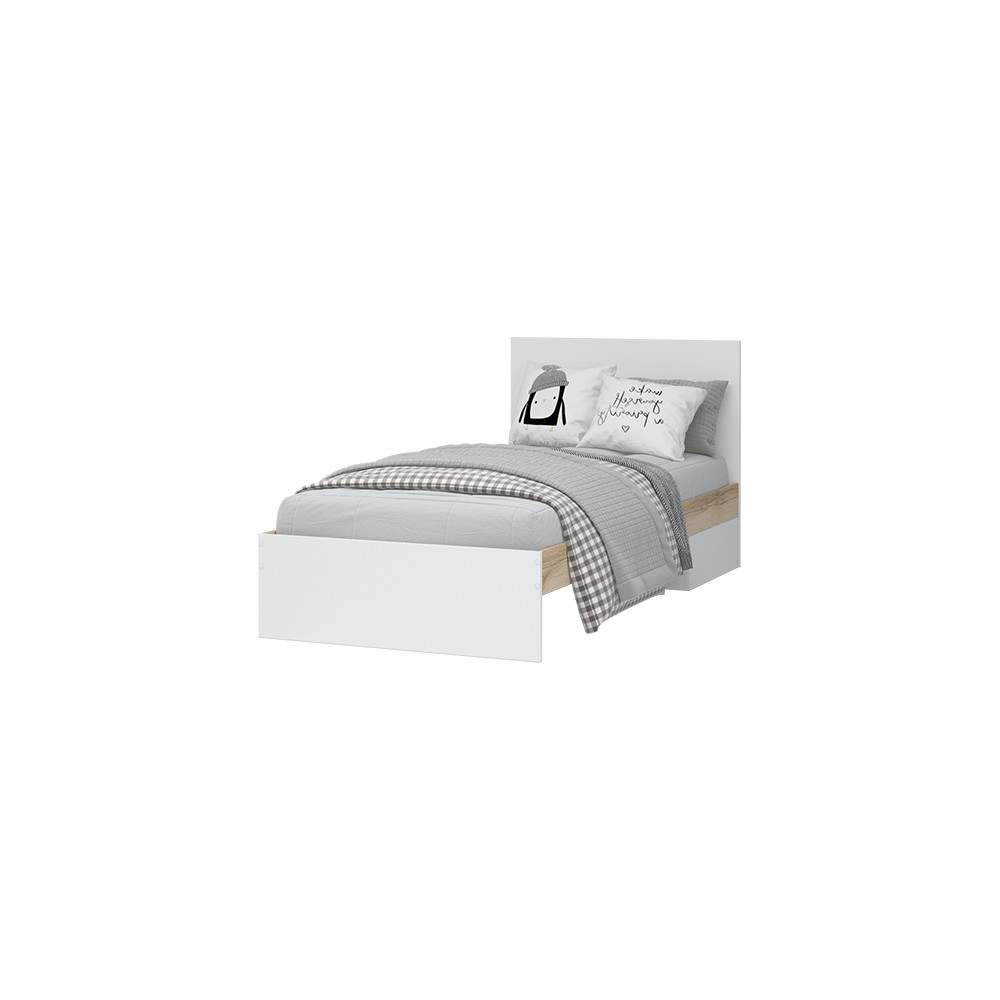 Кровать Юкки КР 900 - Белый шагрень/Дуб делано (Стендмебель)