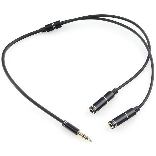 Кабель аудио разветвитель Cablexpert CCAB-02-35MY-0.2MB. 3.5 джек (M)/2х 3.5 джек (F), черный, 0.2м, блистер - фото 1 - id-p227167561