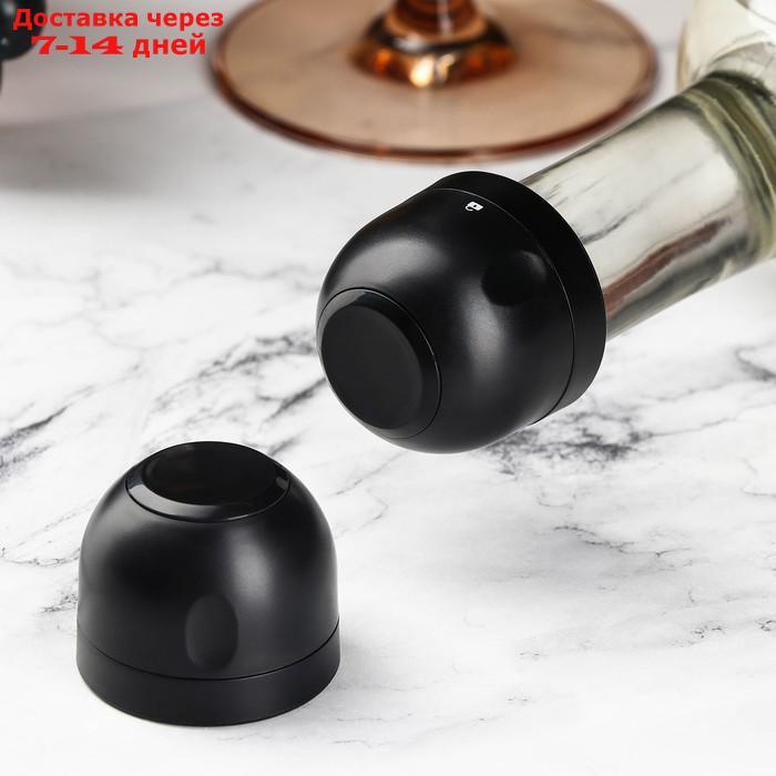 Пробка вакуумная для шампанского "Блеки", 5×5×6 см, цвет чёрный - фото 1 - id-p226990023