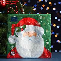 Салфетки бумажные "Art Bouquet" Добрый Дед Мороз, 3 слоя, 33x33, 20 листов