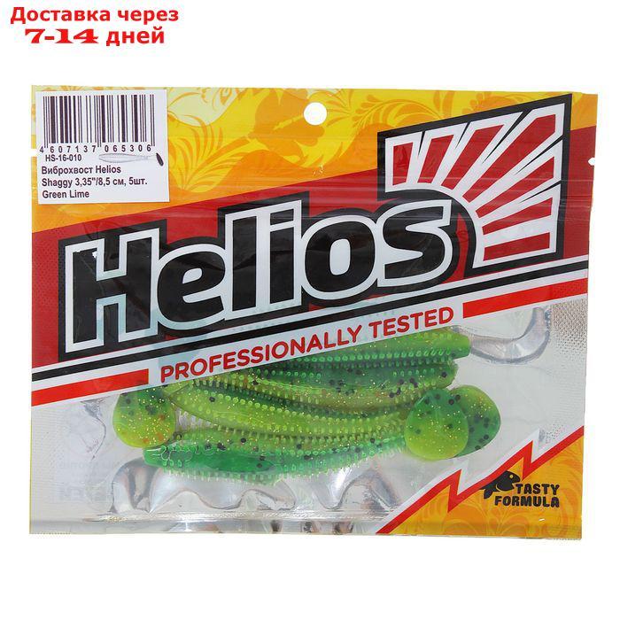Виброхвост Helios Shaggy 8,5 см Green Lime HS-16-010 (набор 5 шт) - фото 2 - id-p227029780
