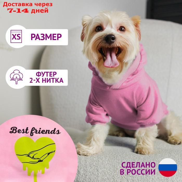 Толстовка для собак(футер петля двунитка) XS Розовый - фото 1 - id-p227025750