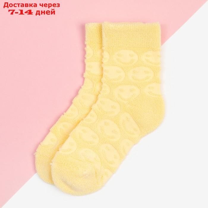 Носки для девочки махровые KAFTAN "Смайлики", размер 16-18 см, цвет жёлтый - фото 2 - id-p227016050